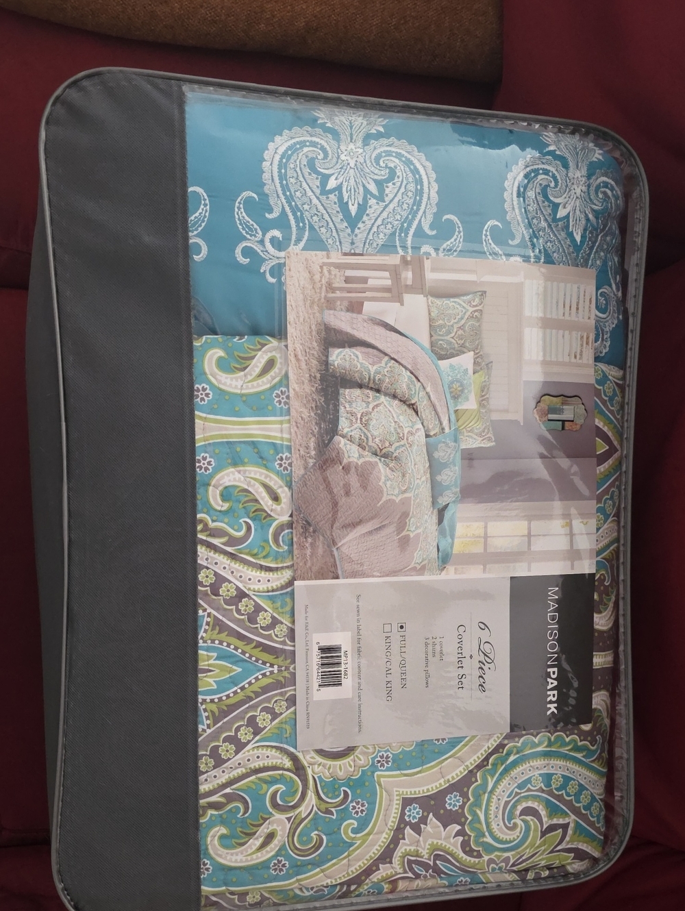Madison Park Teal Paisley Quilt Cover Set